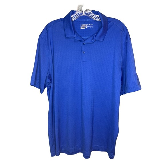 Nike Golf Men's Royal Blue‎ Dri-FIT Short Sleeve Golf Shirt Size L - Picture 1 of 7